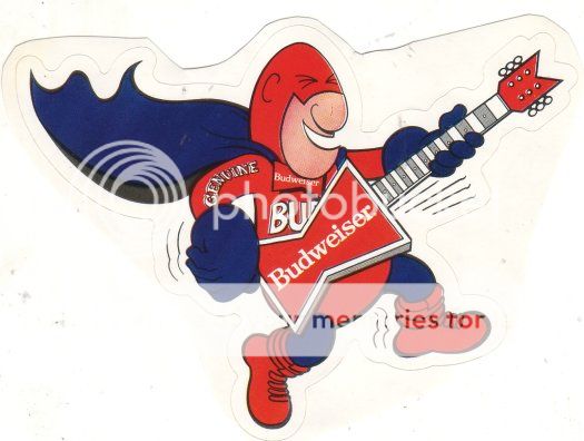 budweiser bud man budman guitar man sticker
